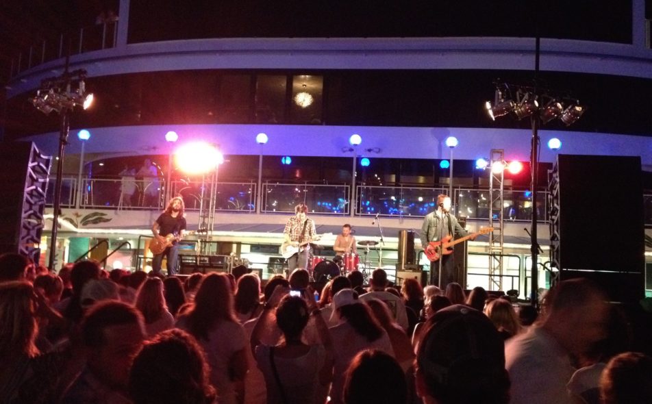 Nighttime Pool Deck Concert